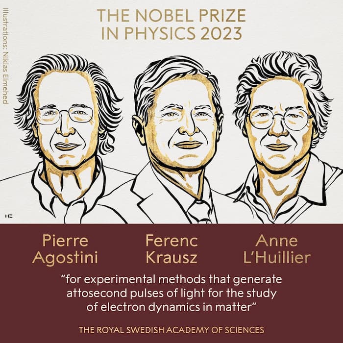 جایزه نوبل فیزیک سال 2023 به سه محقق در زمینه الکترون‌ها تعلق گرفت