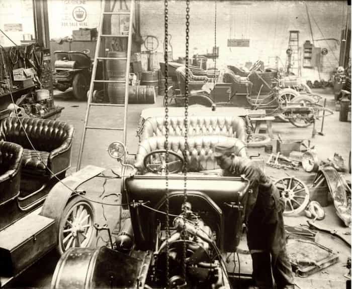 تعمیرگاه خودرو، ویتیر، کالیفرنیا - اوایل قرن بیستم